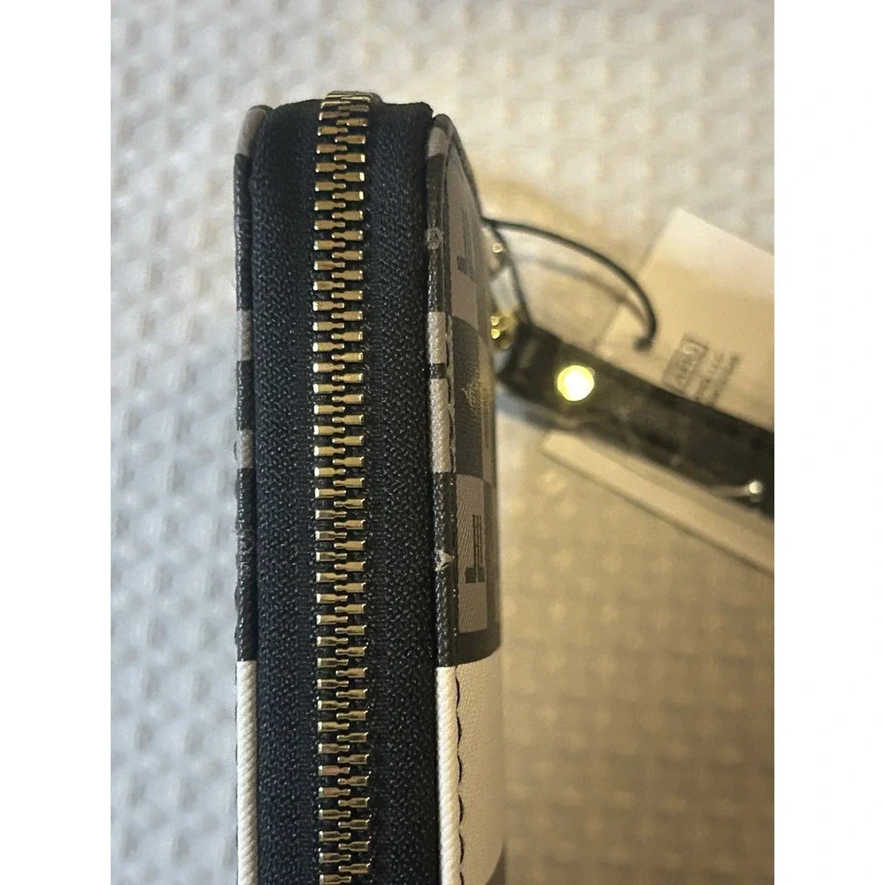 London Fog - NEW - Adalia Signature Zip Around Womens Wallet Wristlet Black